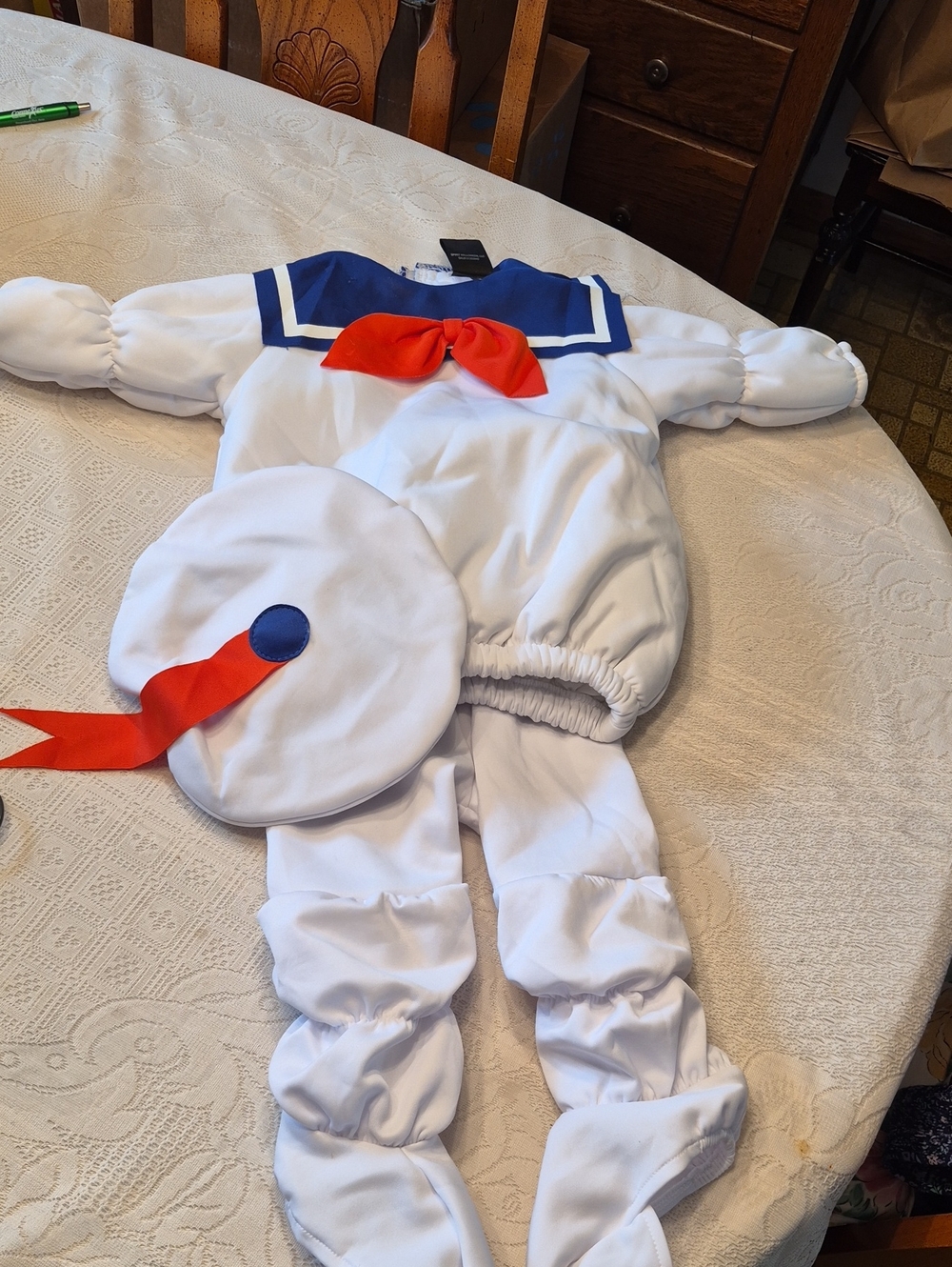Spirit Halloween Infant Baby Ghostbusters Stay Puft Marshmallow Costume Sz 6-12M